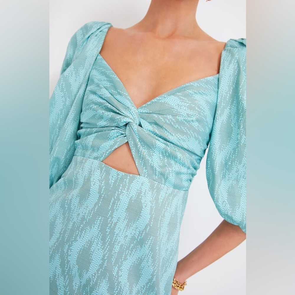 Alexis | Jade Weave Valera Puff Sleeve Ikat Mini Dress Medium - Picture 5 of 12